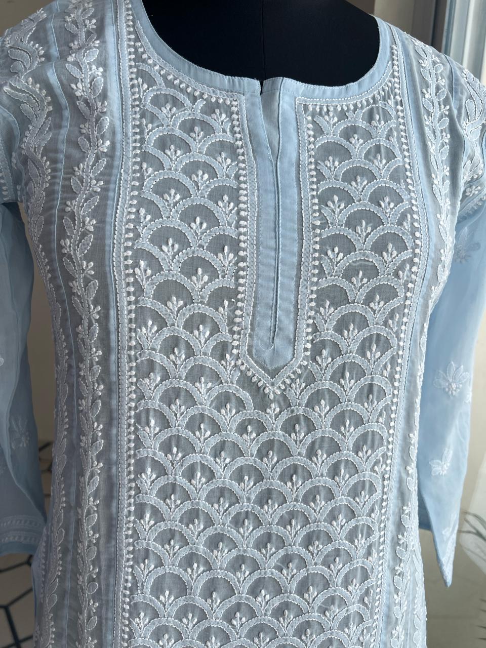 Cotton A line Full Embroidered Kurti