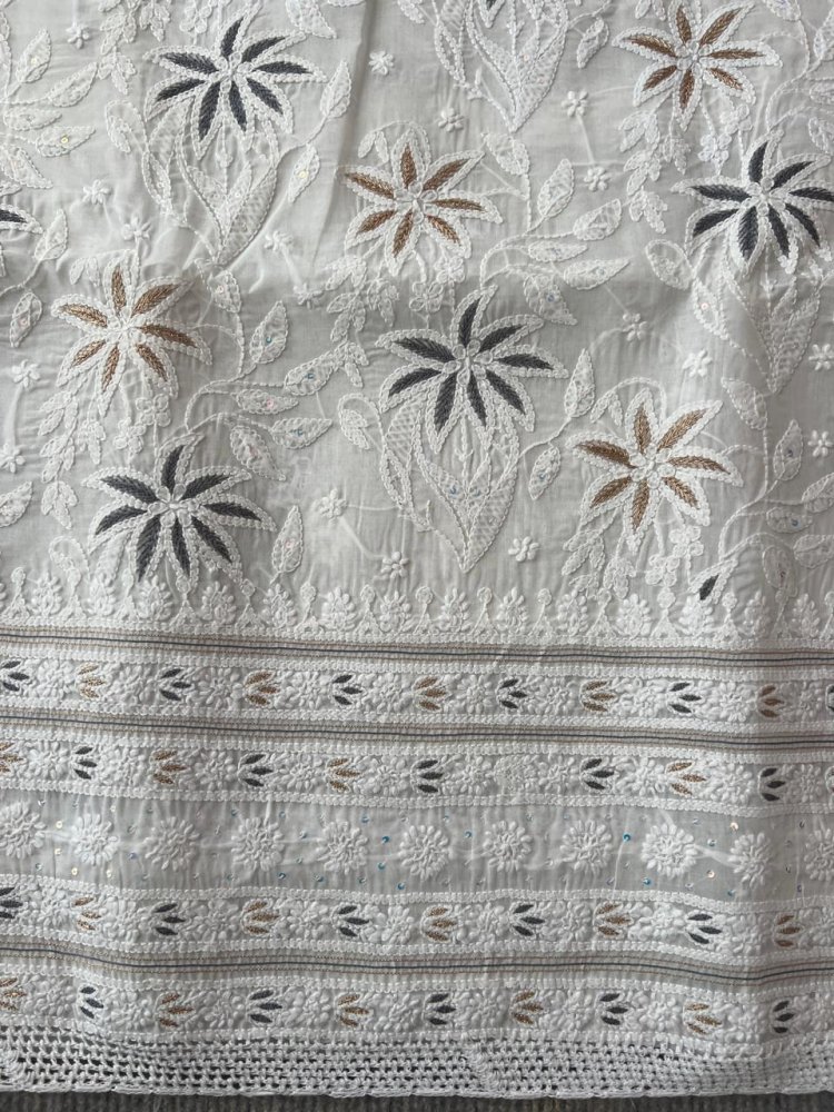 cotton chikankari dress material online Buy Lavender Cotton Digital Print Botanical Machine Weave Chikankari Embroidery Dress Material Online on Soch