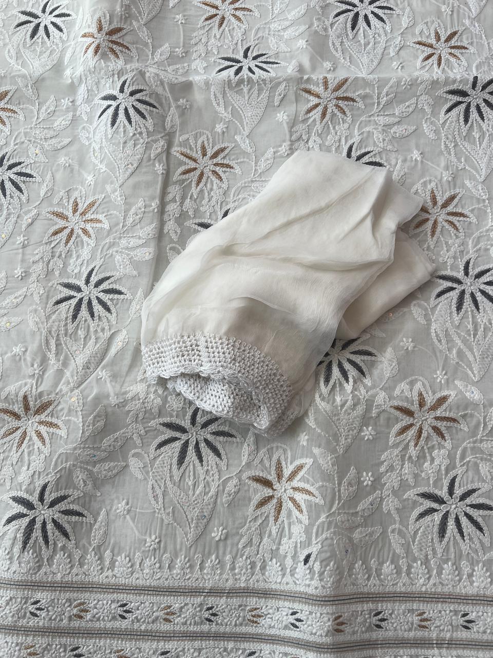 White Full set with Grey Embellishment