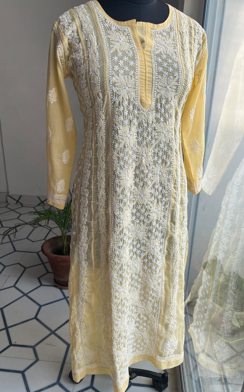 Cotton A line Full embroidered anarkali