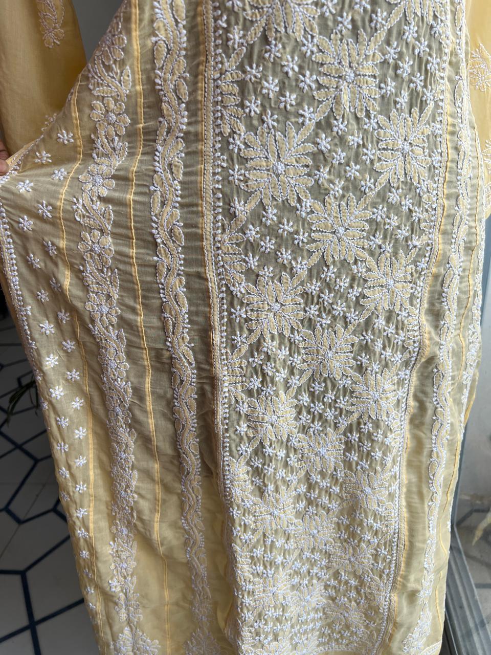 Cotton A line Full embroidered anarkali