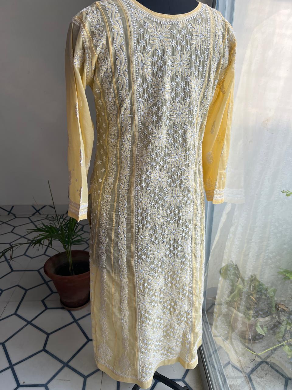 Cotton A line Full embroidered anarkali