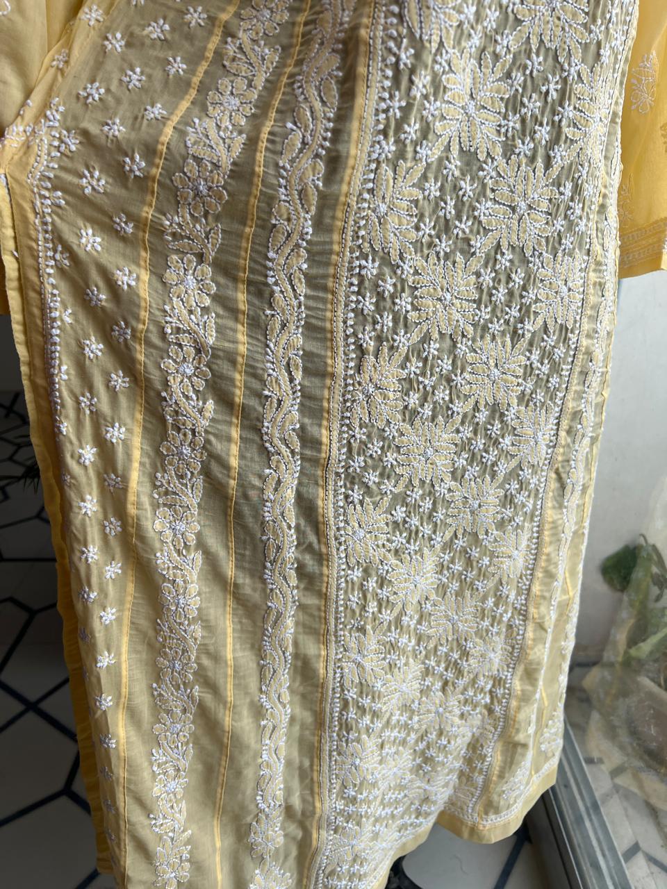 Cotton A line Full embroidered anarkali