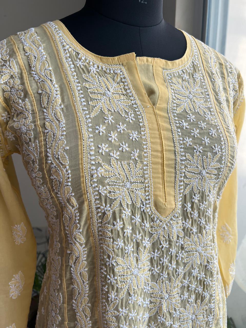 Cotton A line Full embroidered anarkali