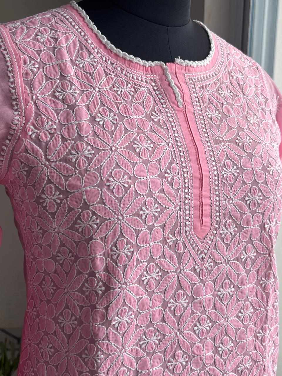 Candy Pink Jaalwork Top