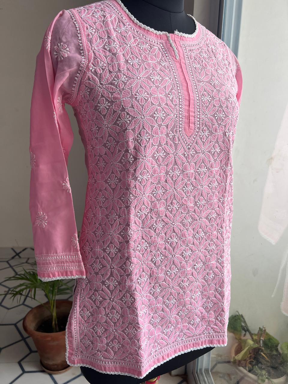 Candy Pink Jaalwork Top