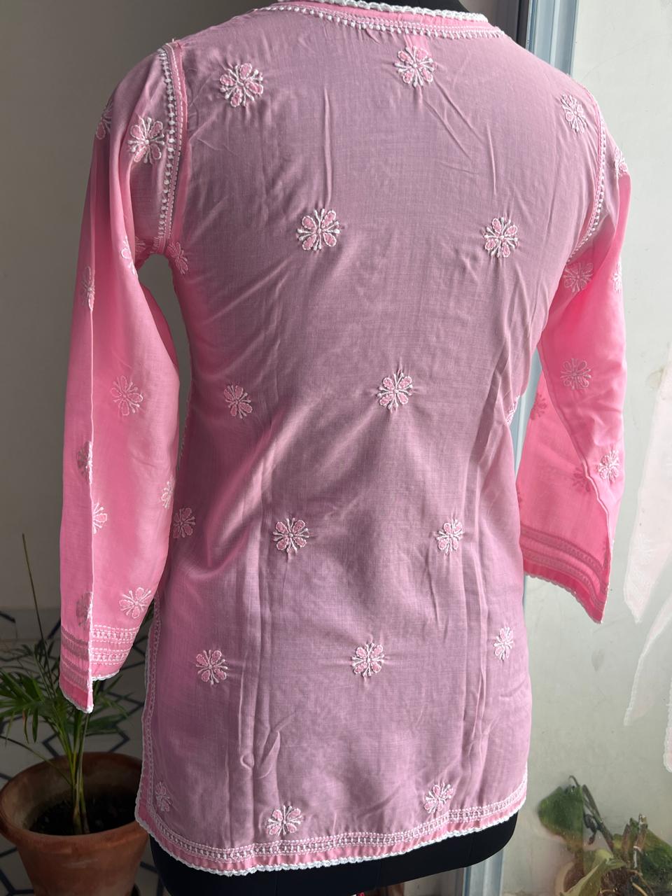 Candy Pink Jaalwork Top