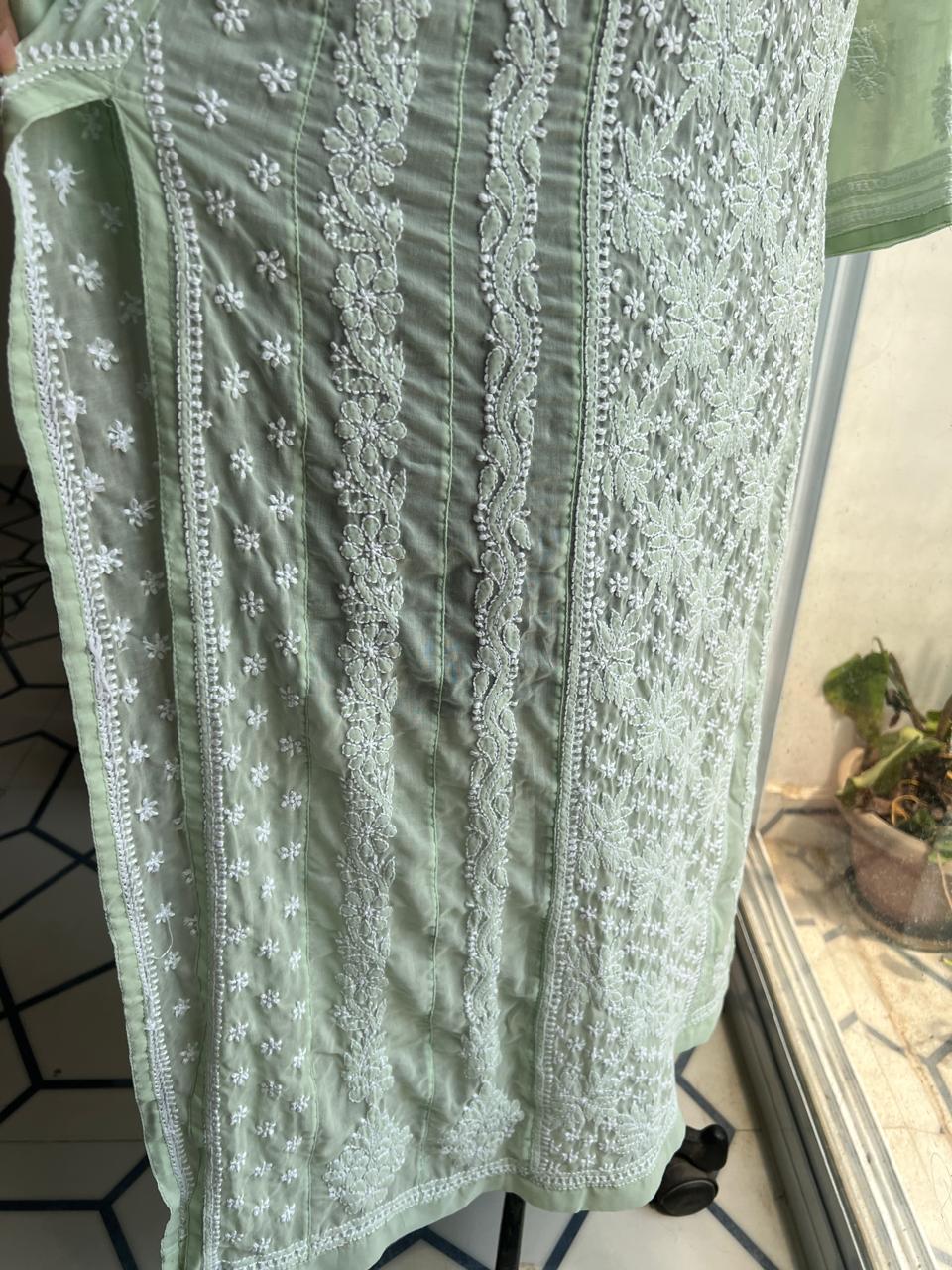 Sage Green Cotton Anarkali