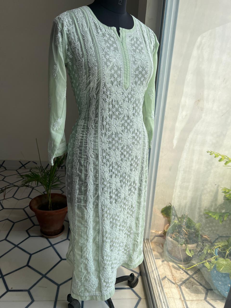 Sage Green Cotton Anarkali