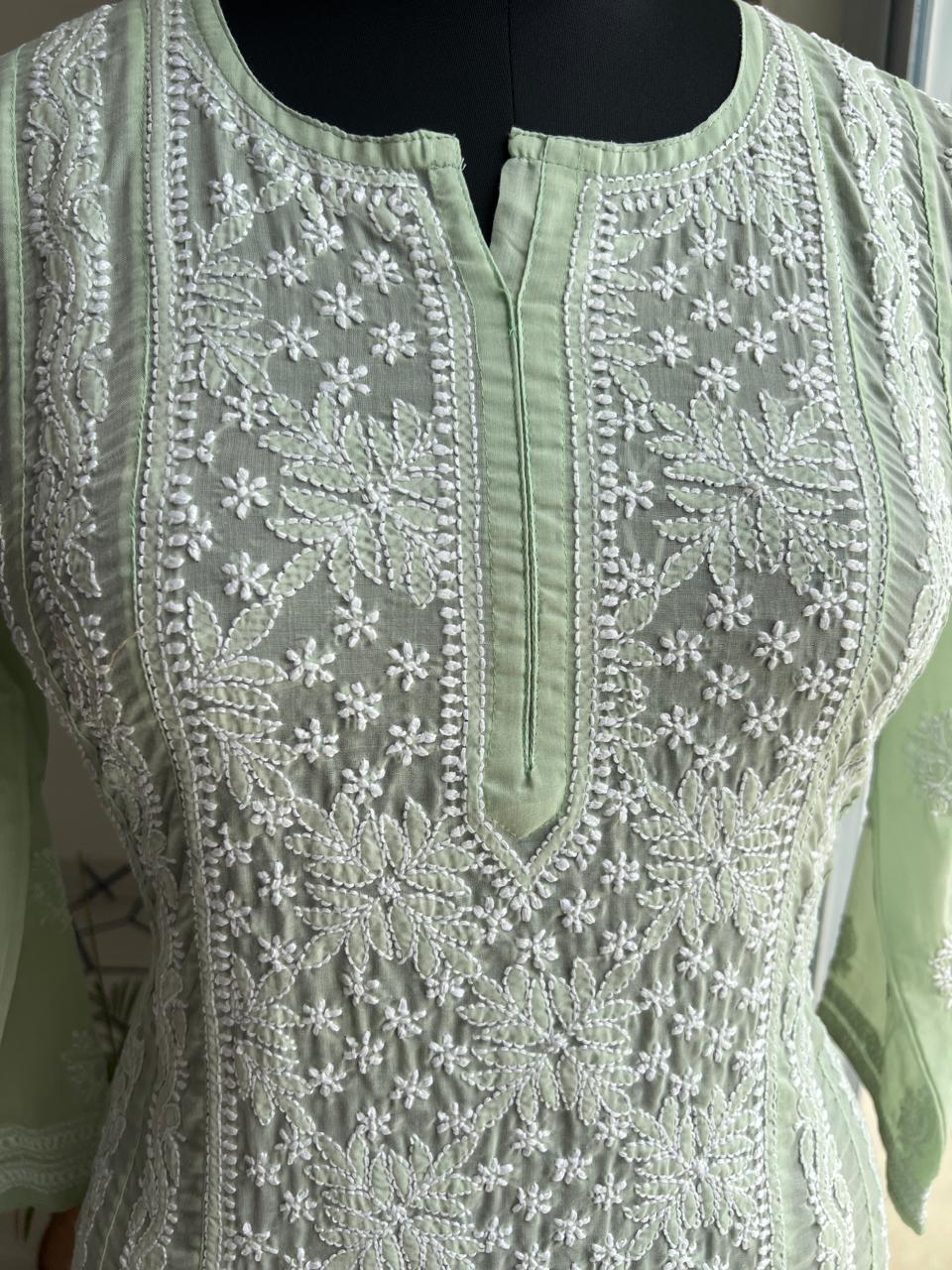 Sage Green Cotton Anarkali