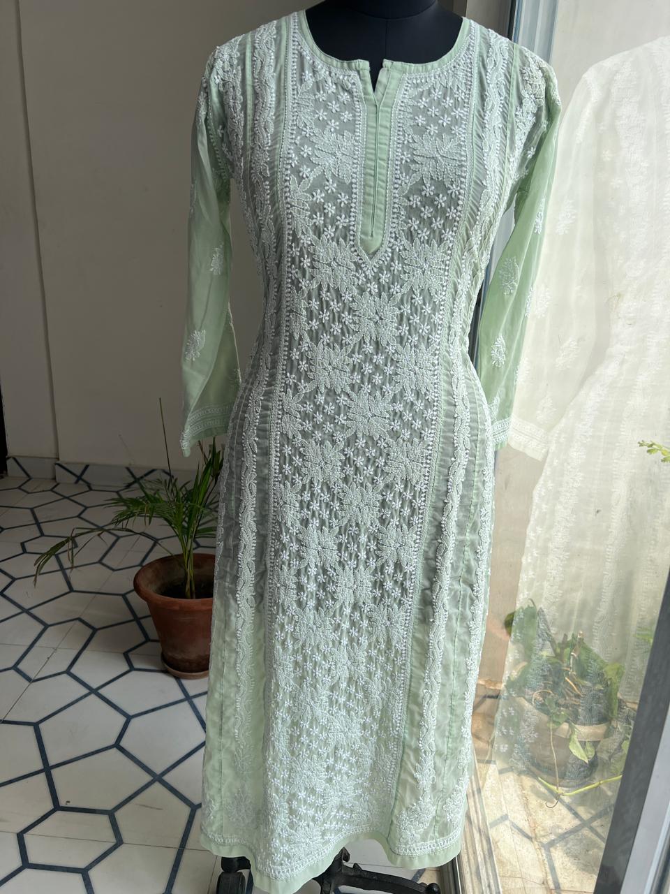 Sage Green Cotton Anarkali