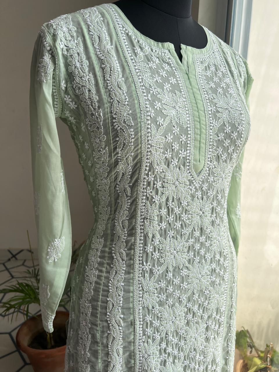 Sage Green Cotton Anarkali