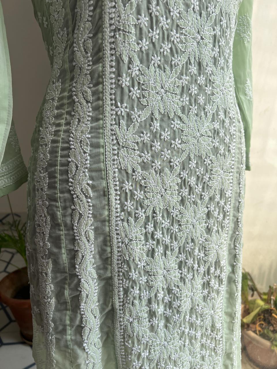 Sage Green Cotton Anarkali