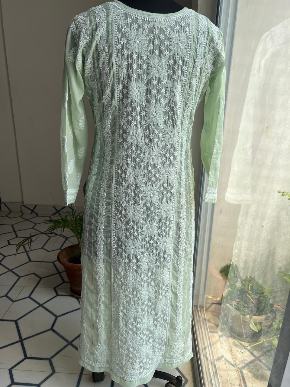 Sage Green Cotton Anarkali