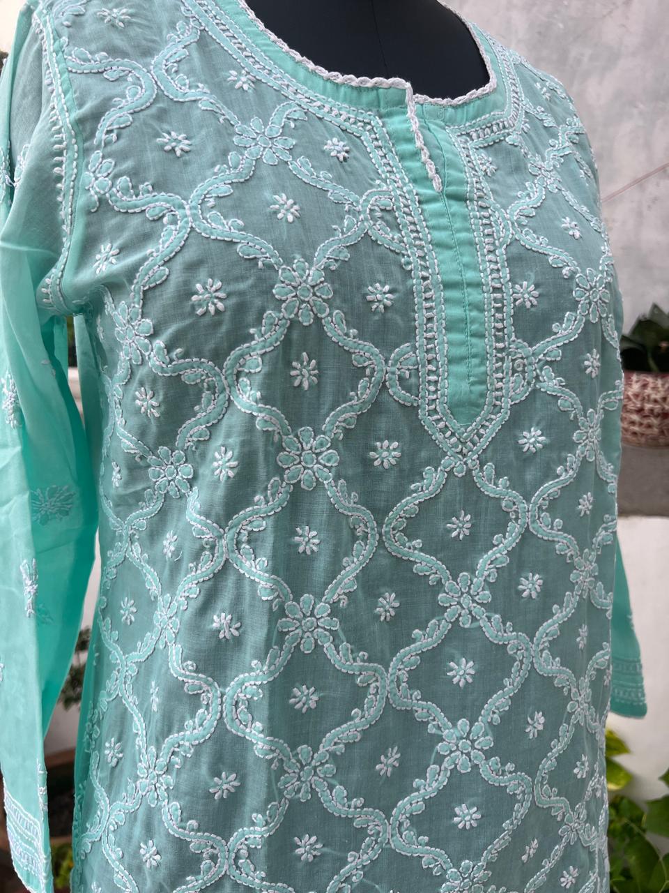 Sea Green Jaalwork Top