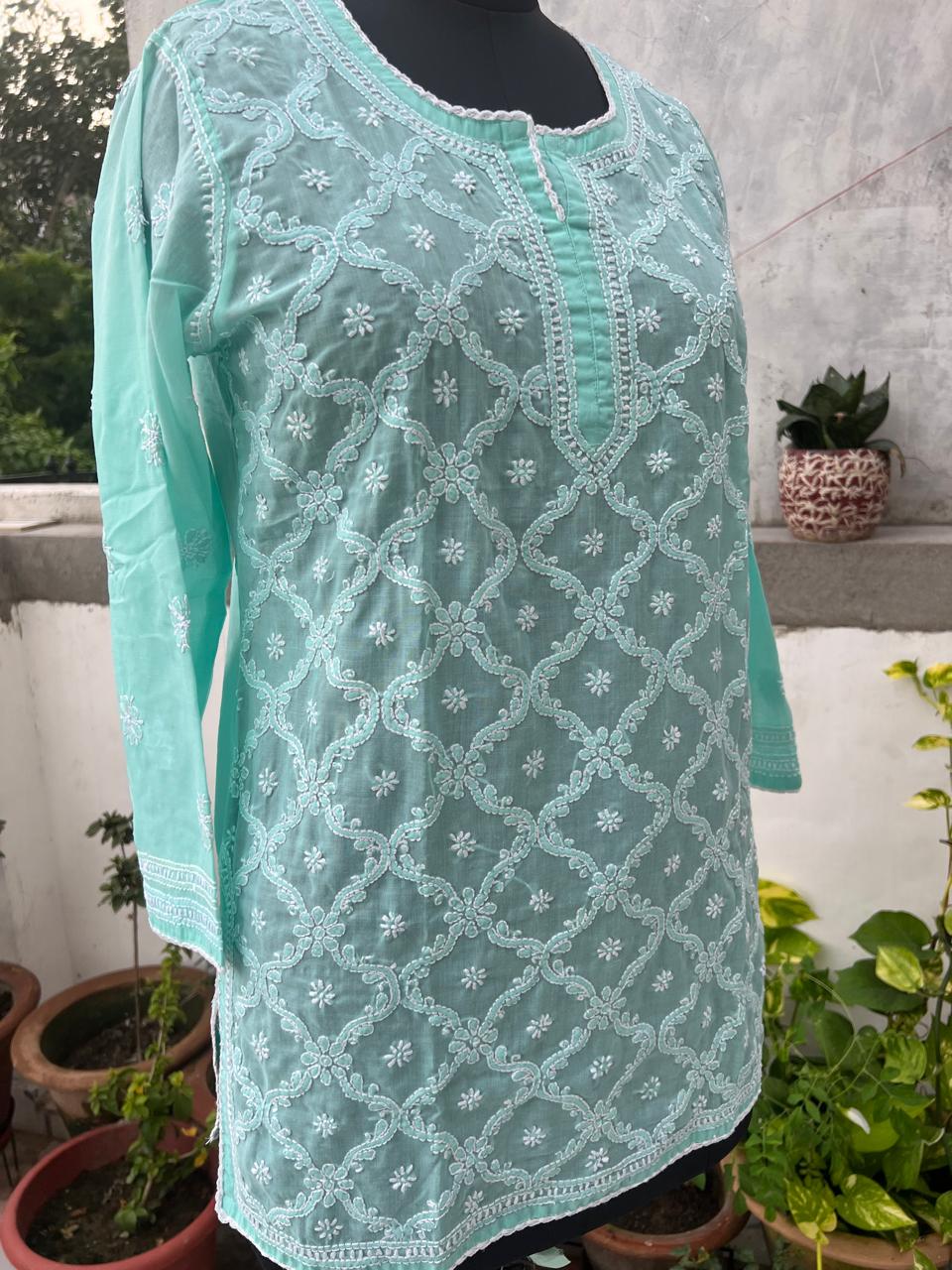 Sea Green Jaalwork Top