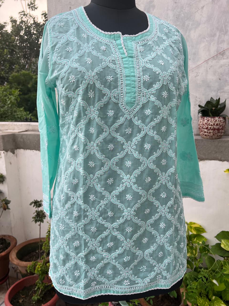 Sea Green Jaalwork Top