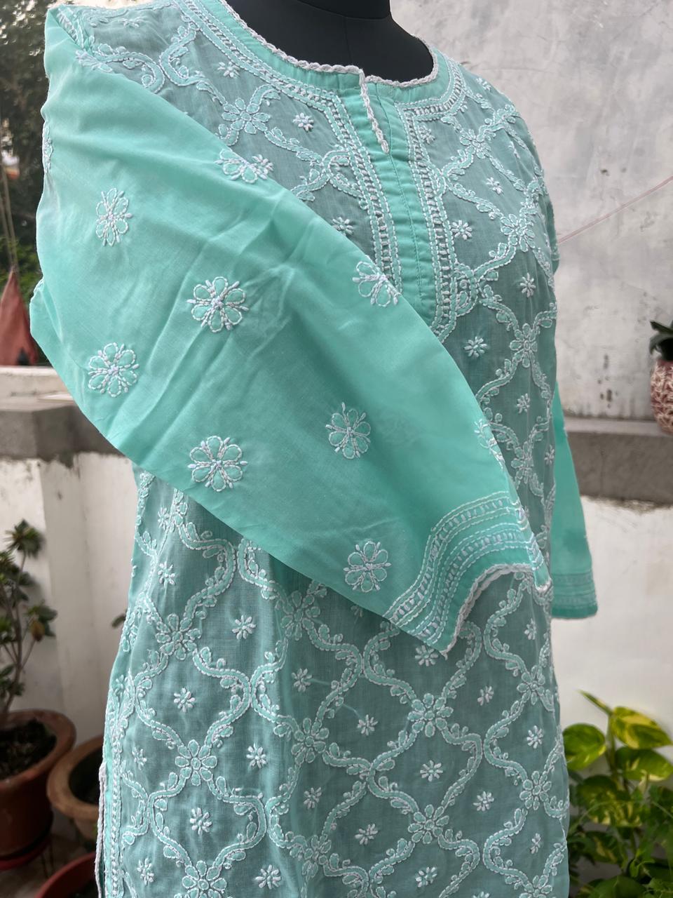 Sea Green Jaalwork Top