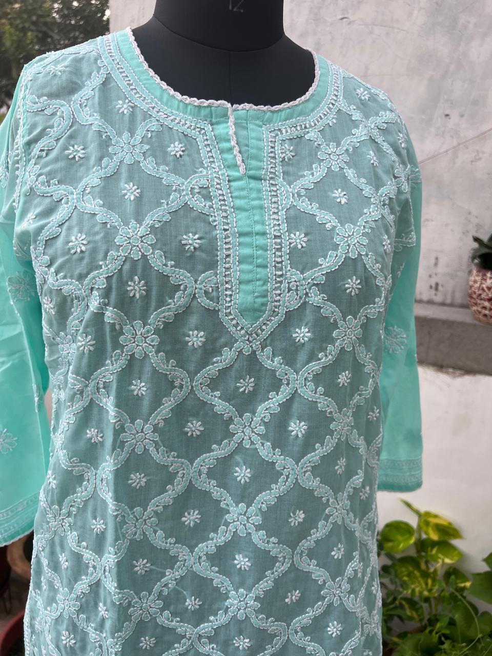 Sea Green Jaalwork Top