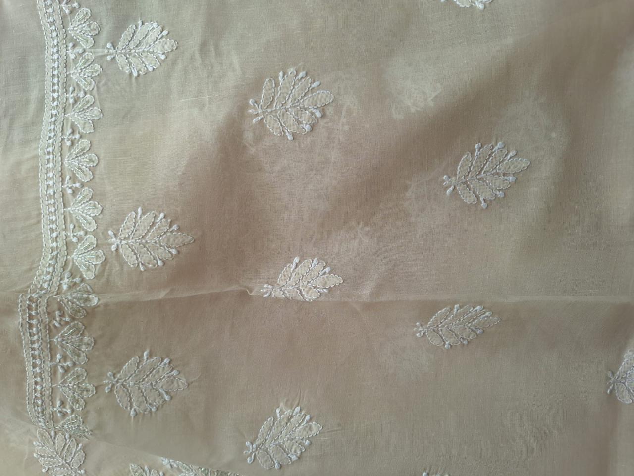 Beige Kurta fabric with Add on