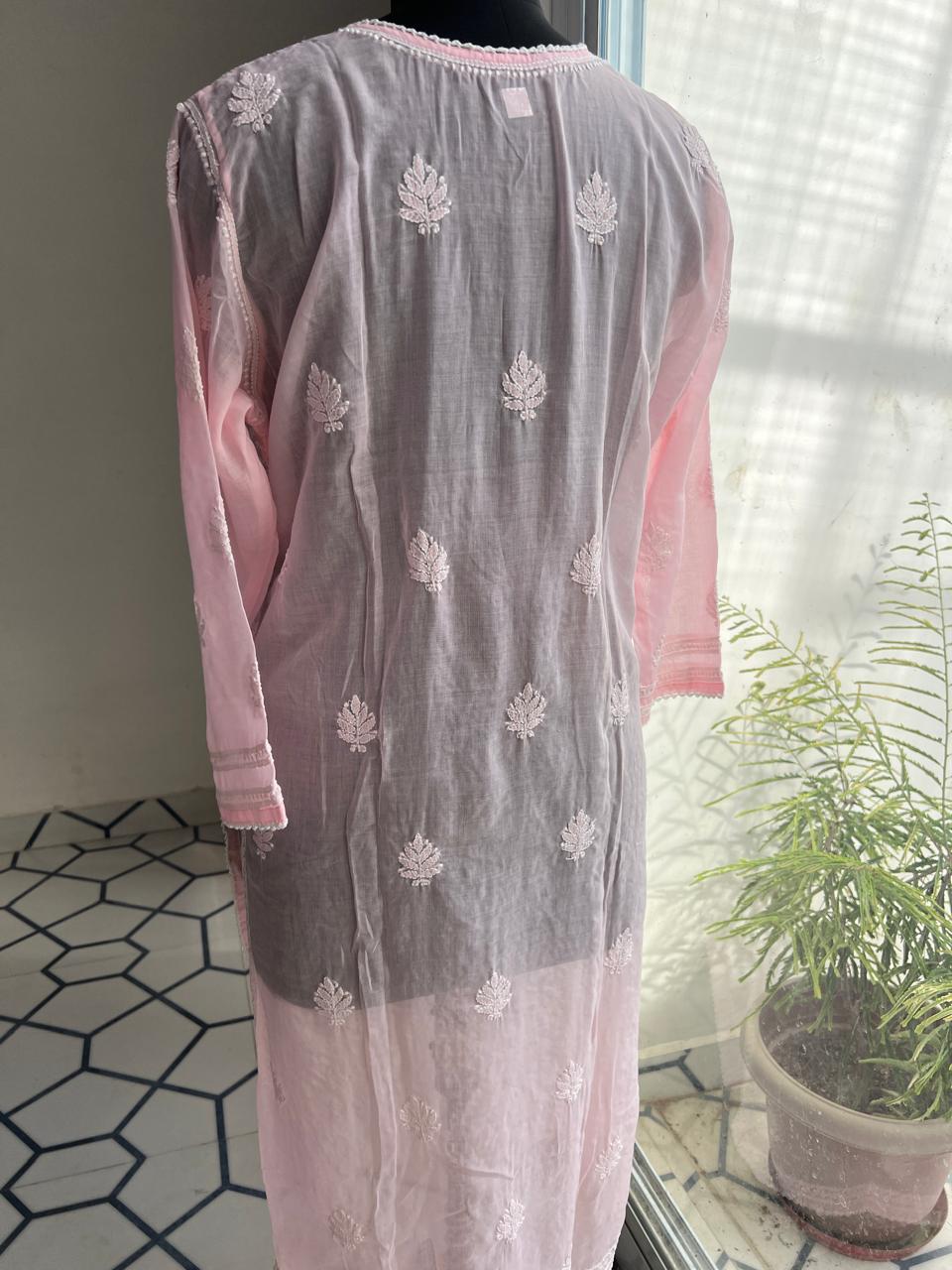 Pink Rose Jaal kurti