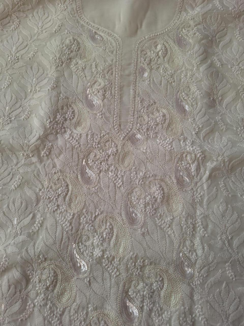 Off white Kurta with Embellishments