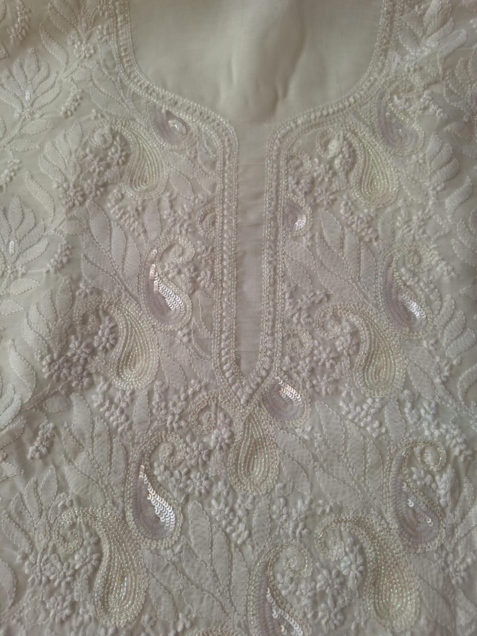 Off white Kurta with Embellishments