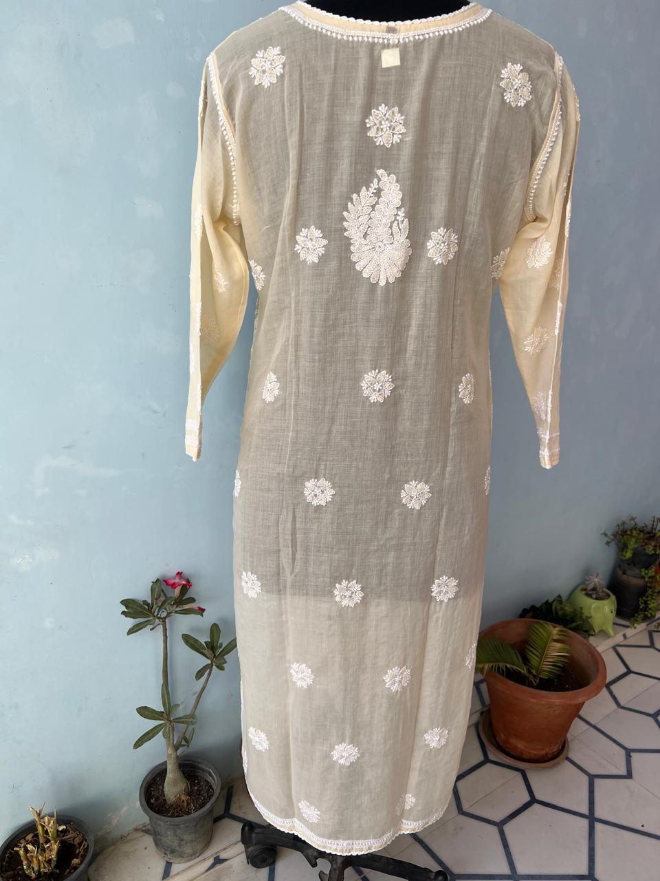 Powder Peach Jaalwork Kurta