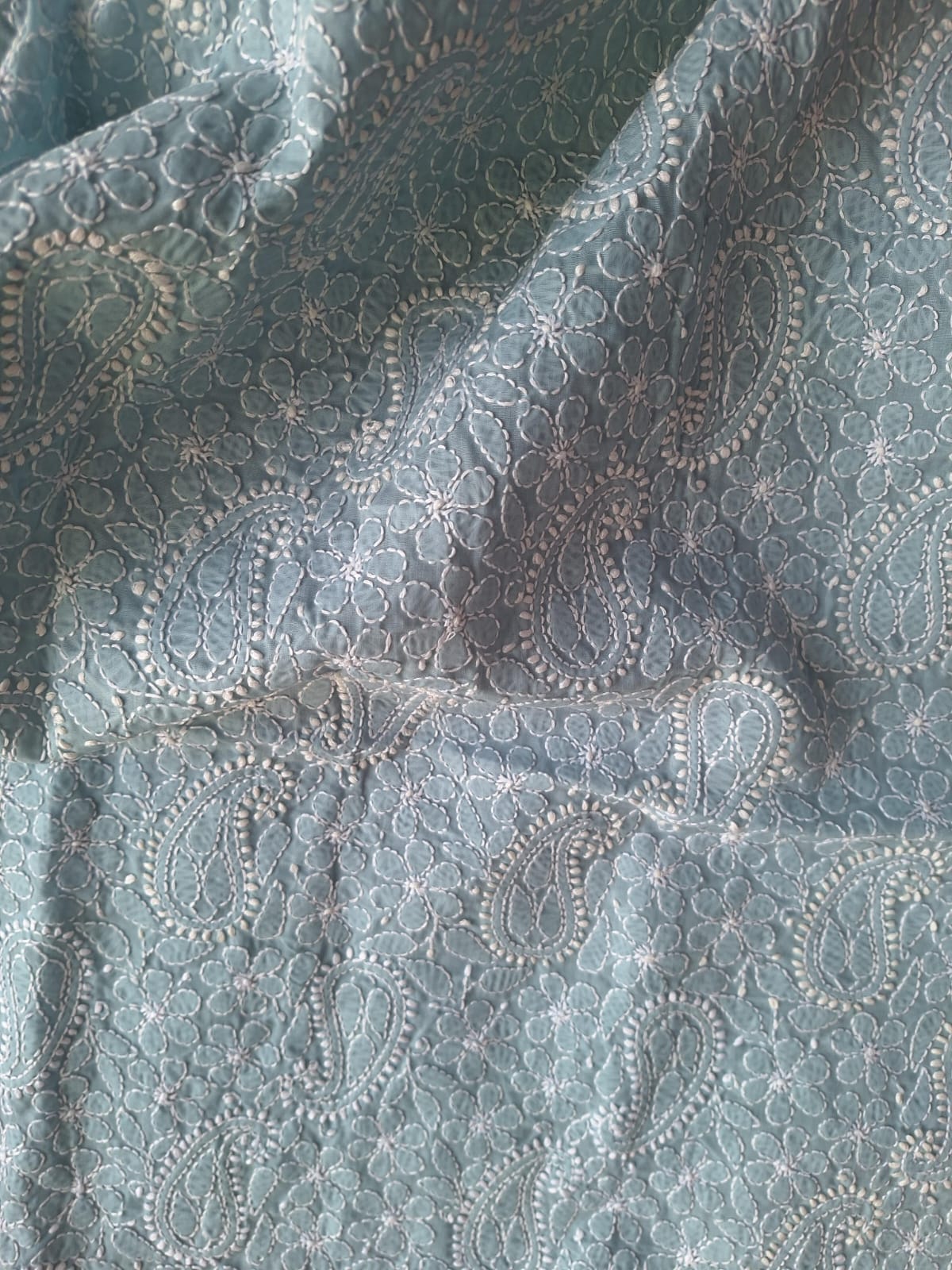 Grey Cotton Hand embroidered kurta