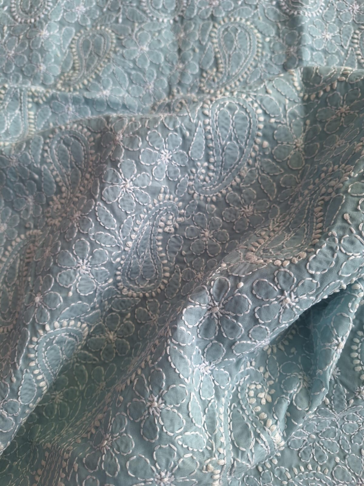 Grey Cotton Hand embroidered kurta