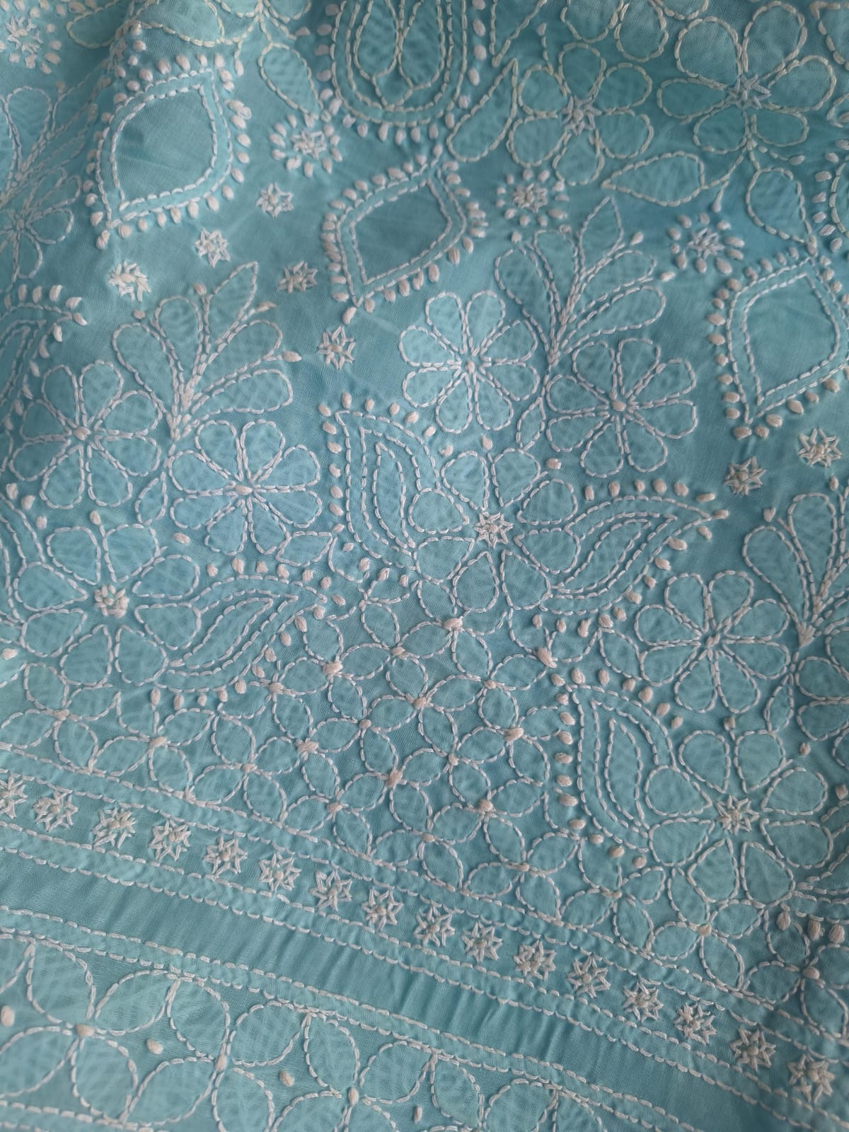 Sky Blue Jaalwork Kurta