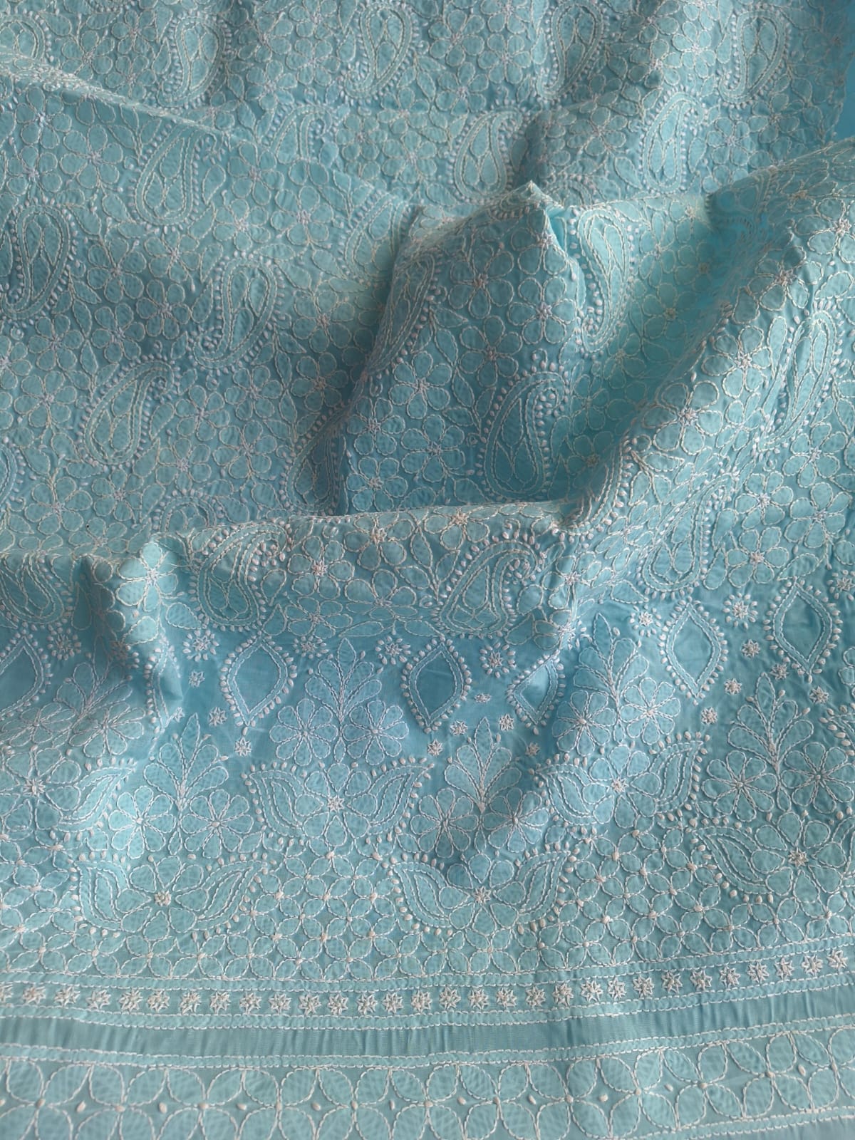 Sky Blue Jaalwork Kurta