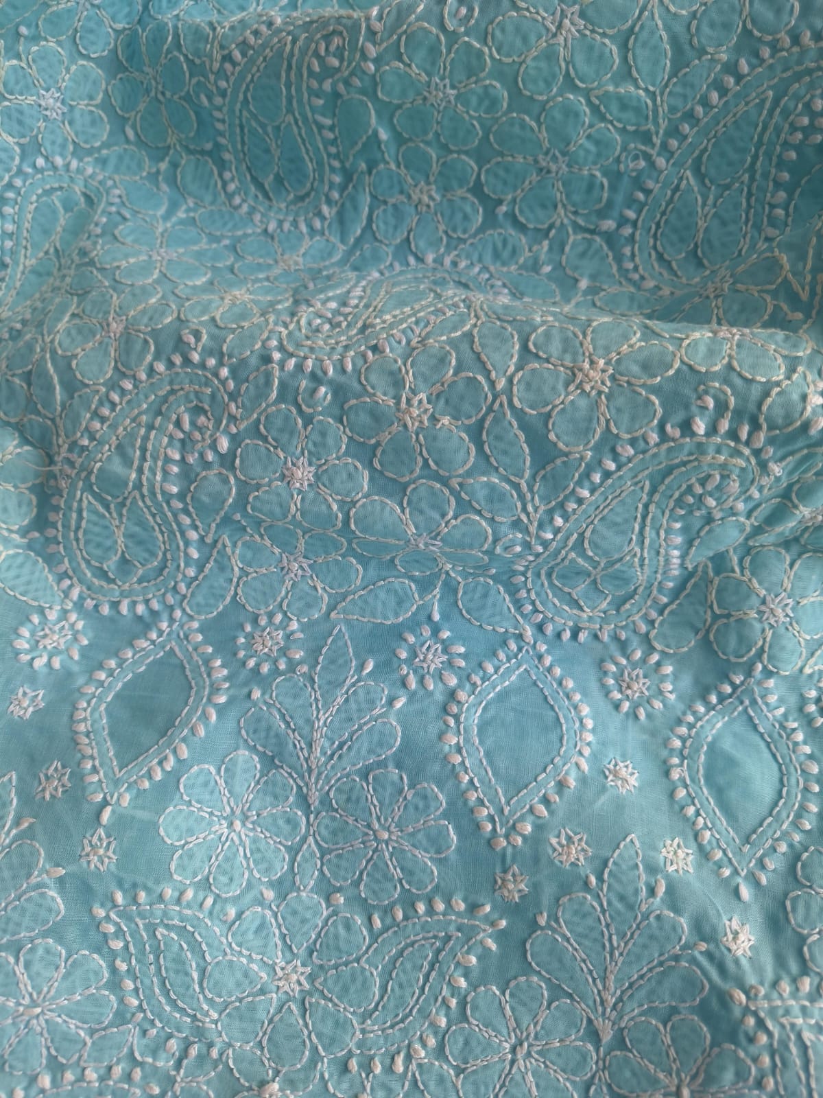 Sky Blue Jaalwork Kurta