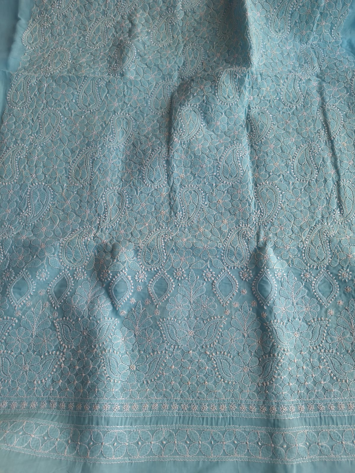 Sky Blue Jaalwork Kurta