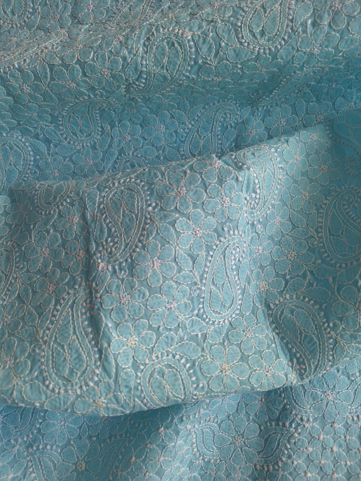 Sky Blue Jaalwork Kurta