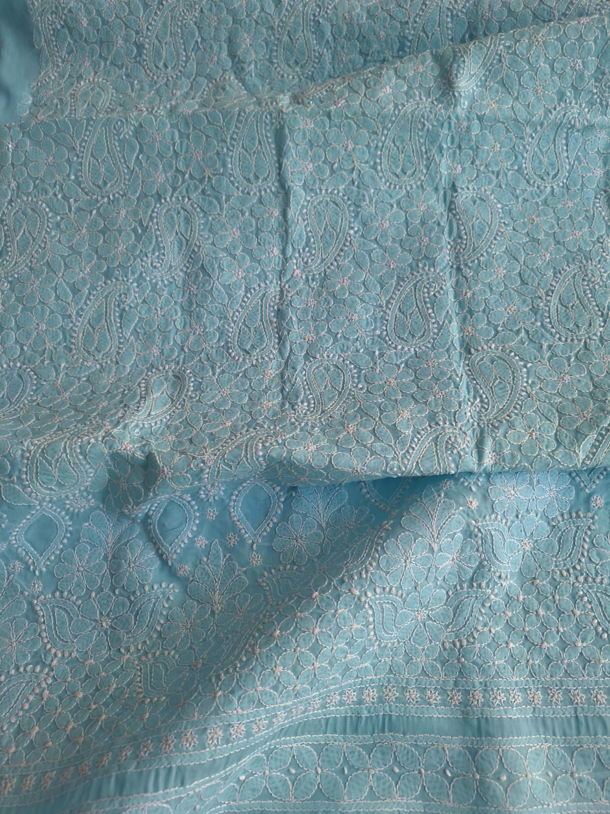 Sky Blue Jaalwork Kurta