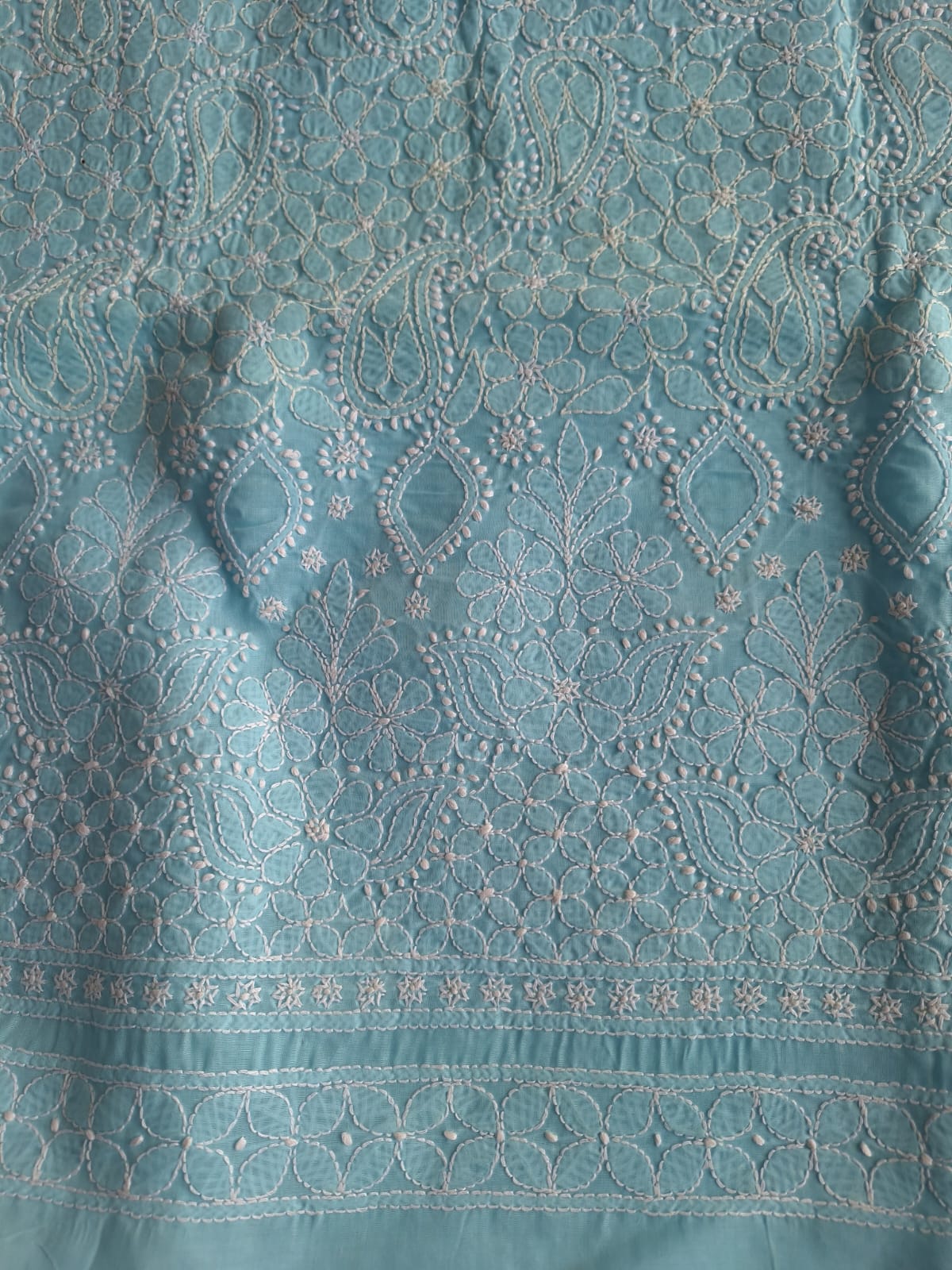 Sky Blue Jaalwork Kurta