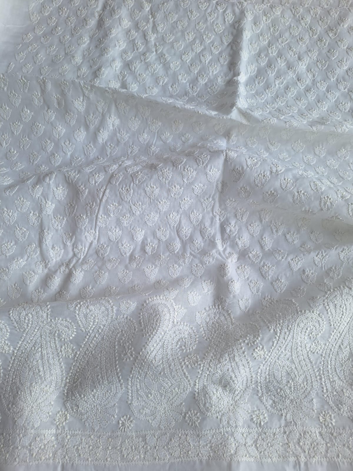 Pure White cotton Chikankari Suit