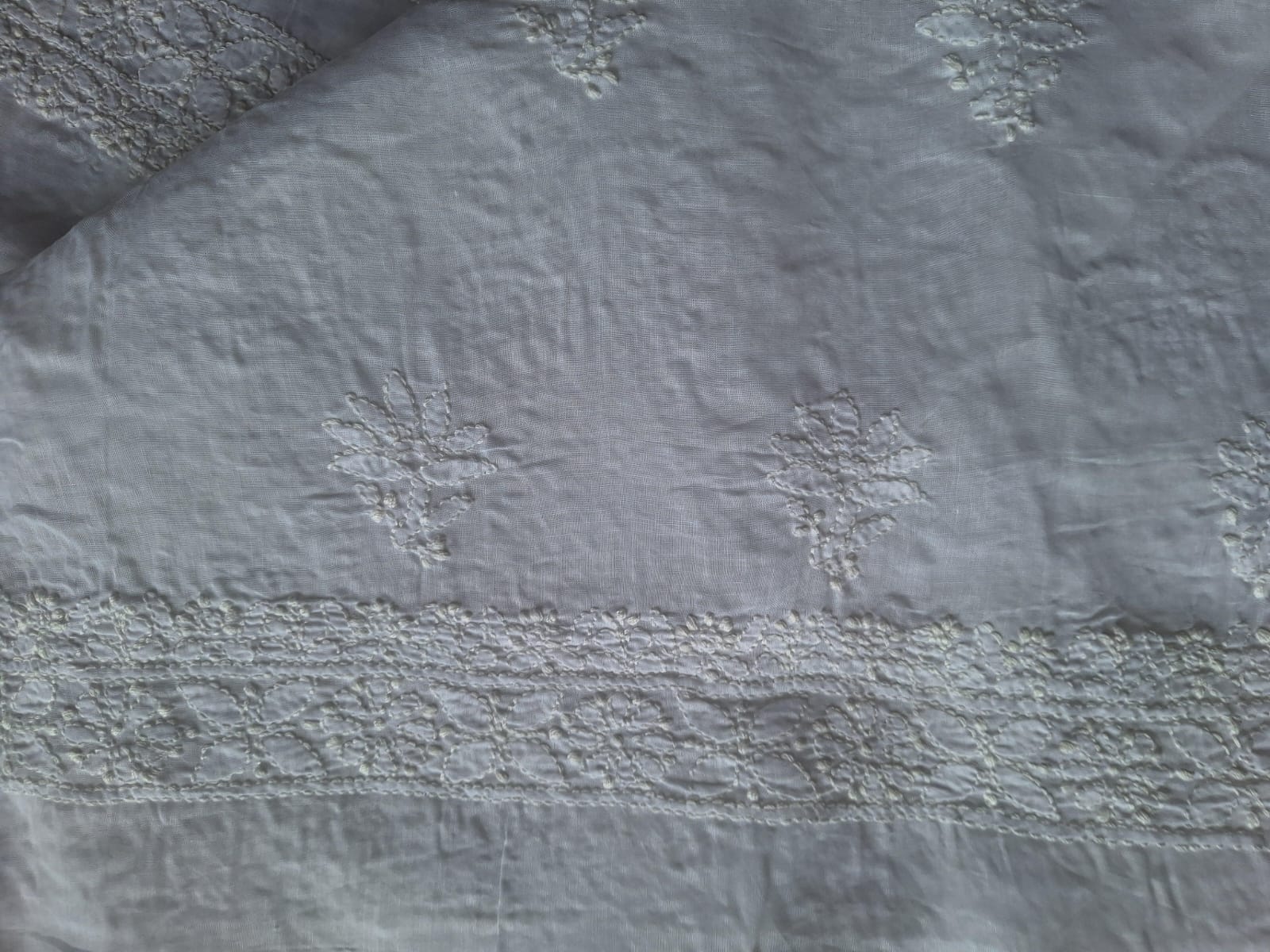 Pure White cotton Chikankari Suit