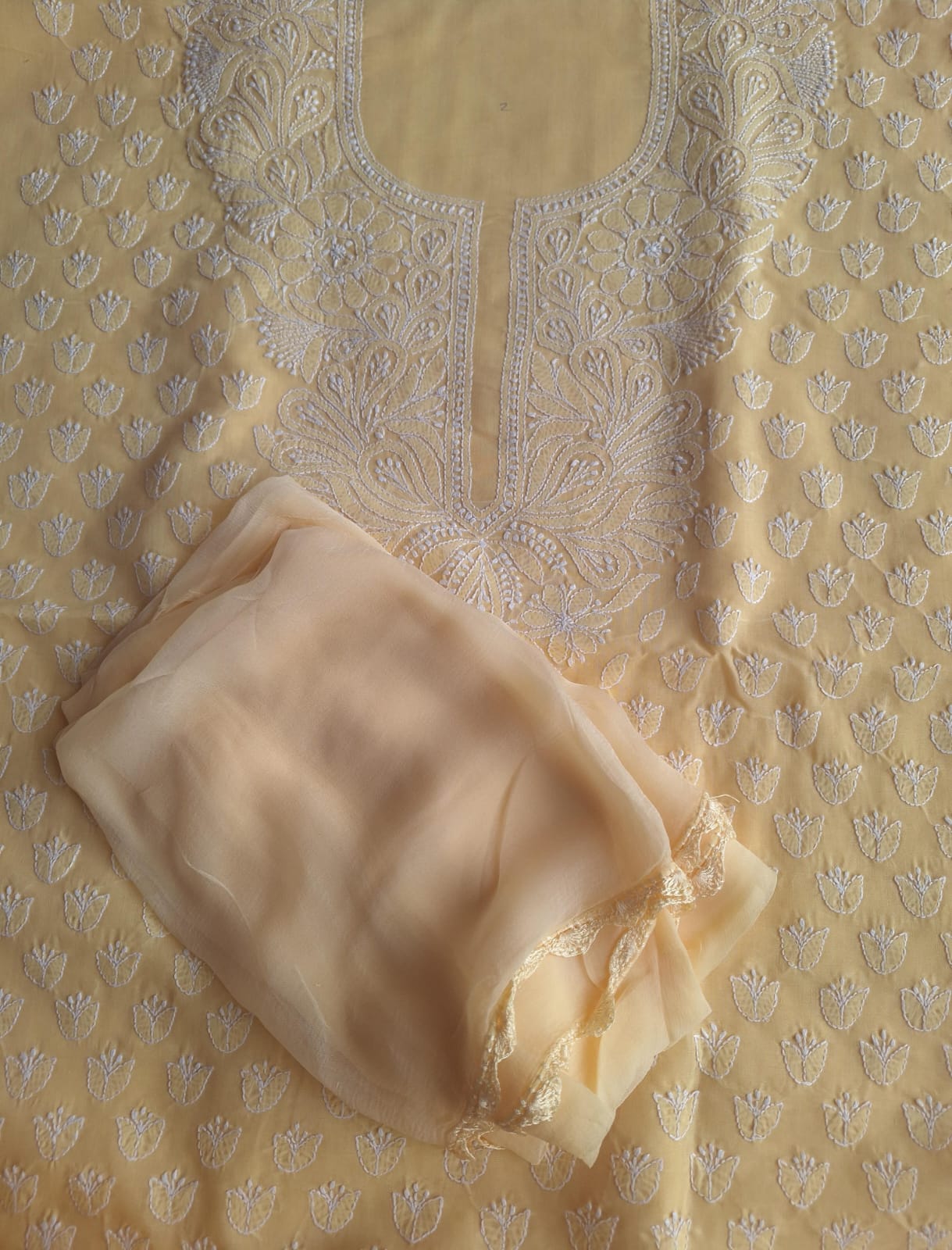 Sandalwood Color Cotton Handwork Suit