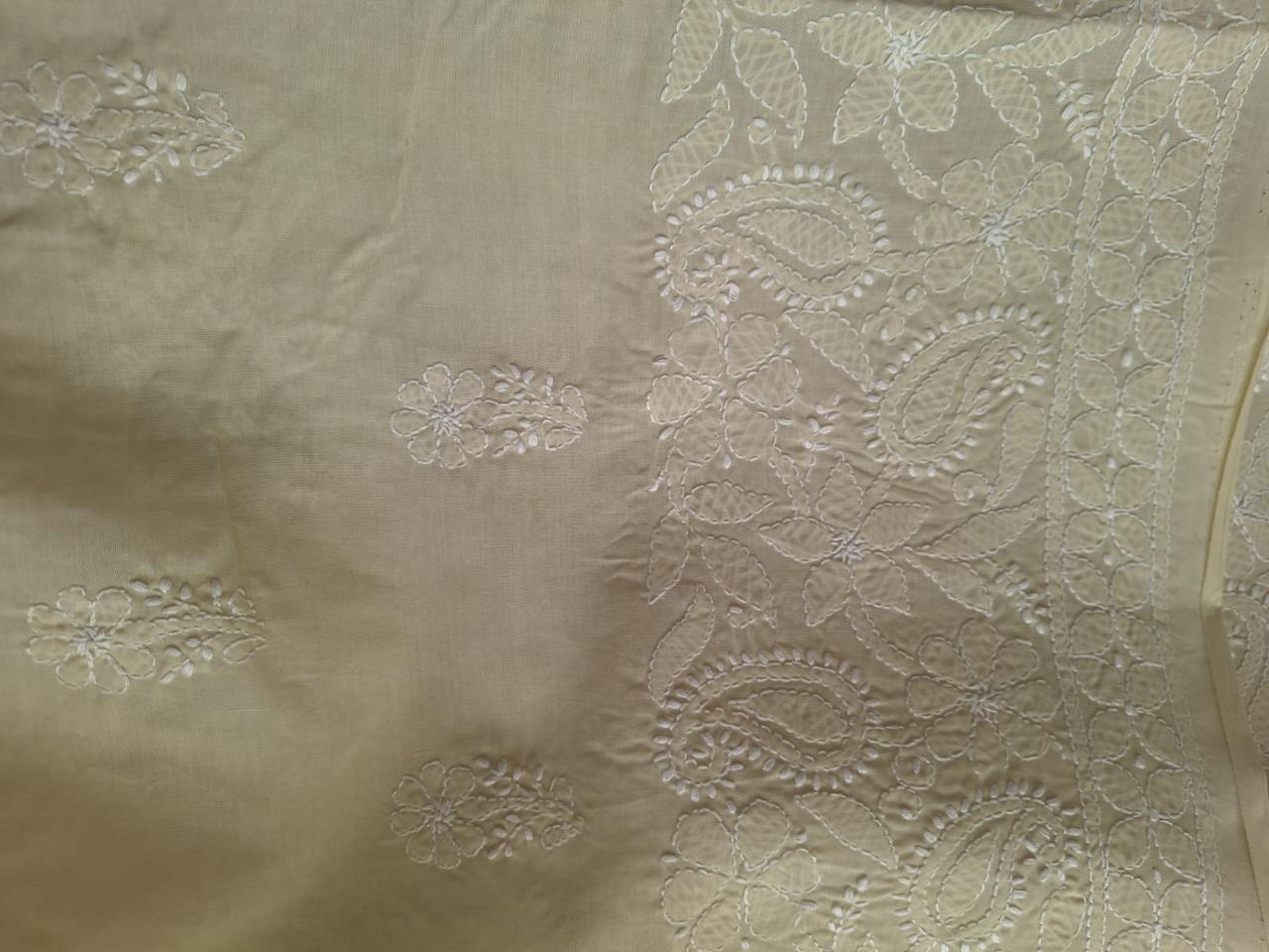 Beige Hand Embroidered Kurta