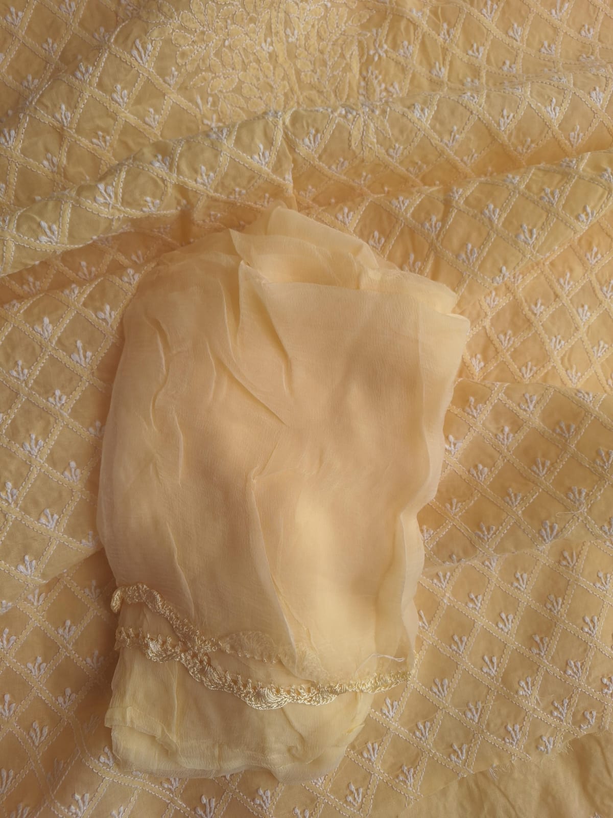 Sadalwood coolor cotton full set with jaalwork