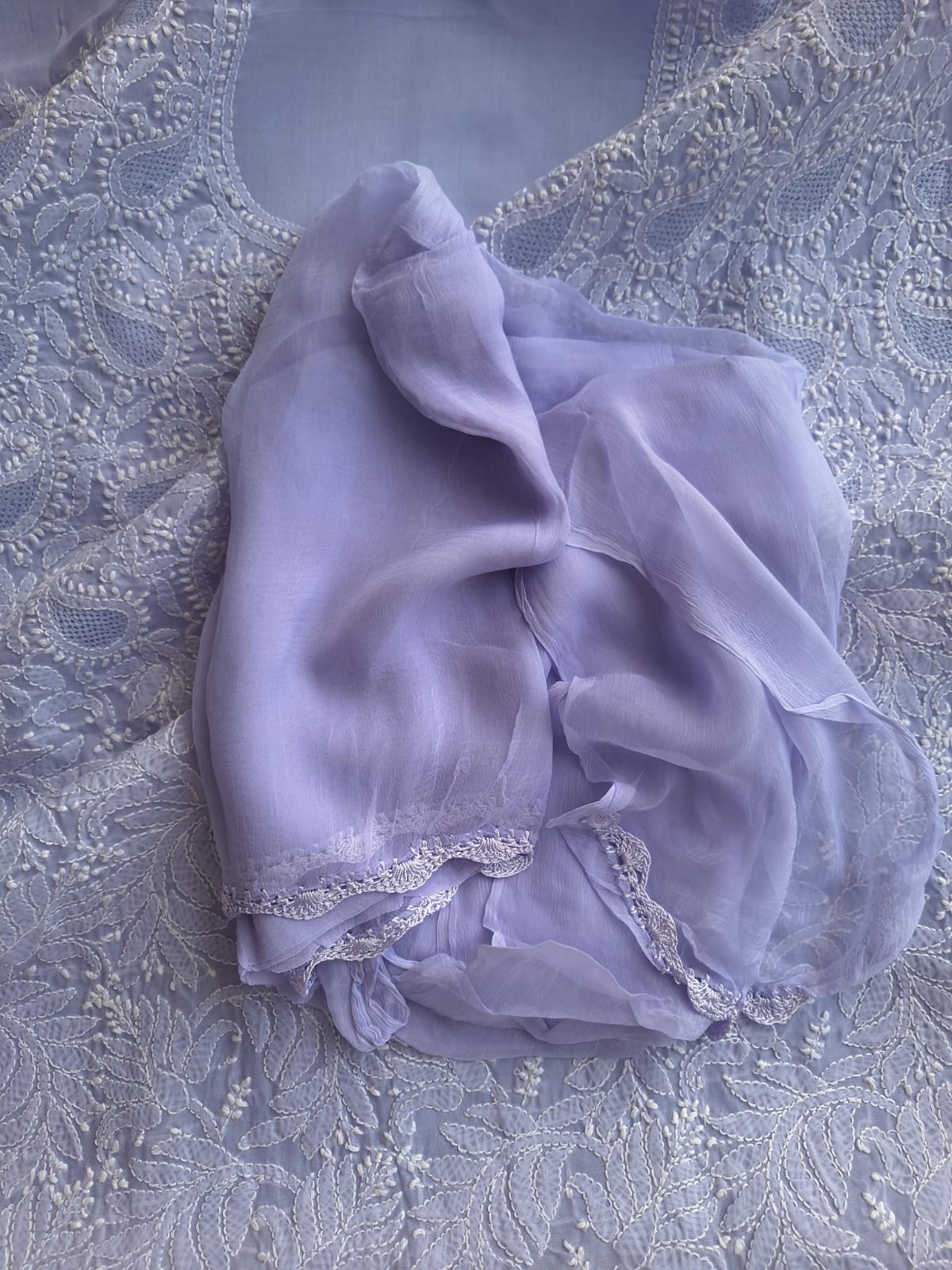 Lavender Cotton Full set with Jaaliwork