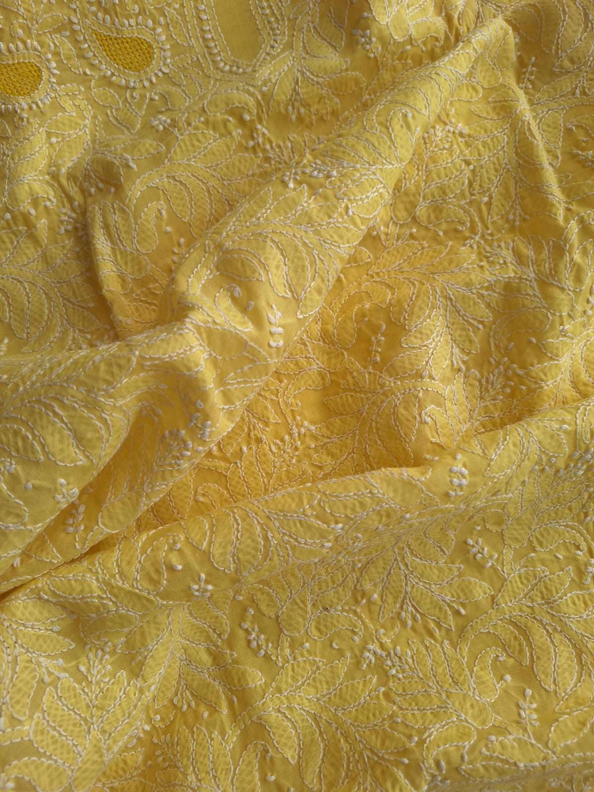 Mango Yellow Cotton Full Set with Jaaliwork