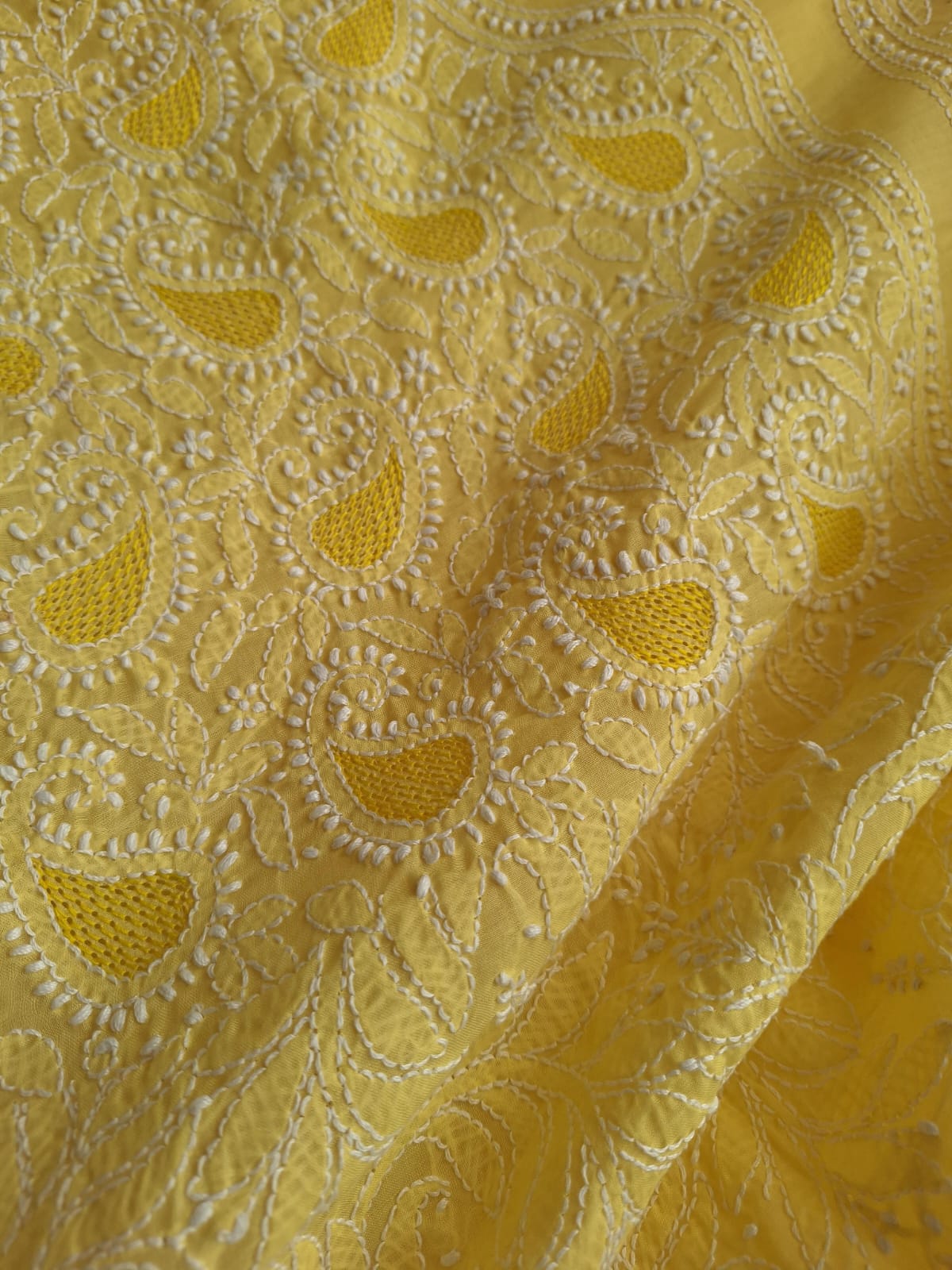 Mango Yellow Cotton Full Set with Jaaliwork