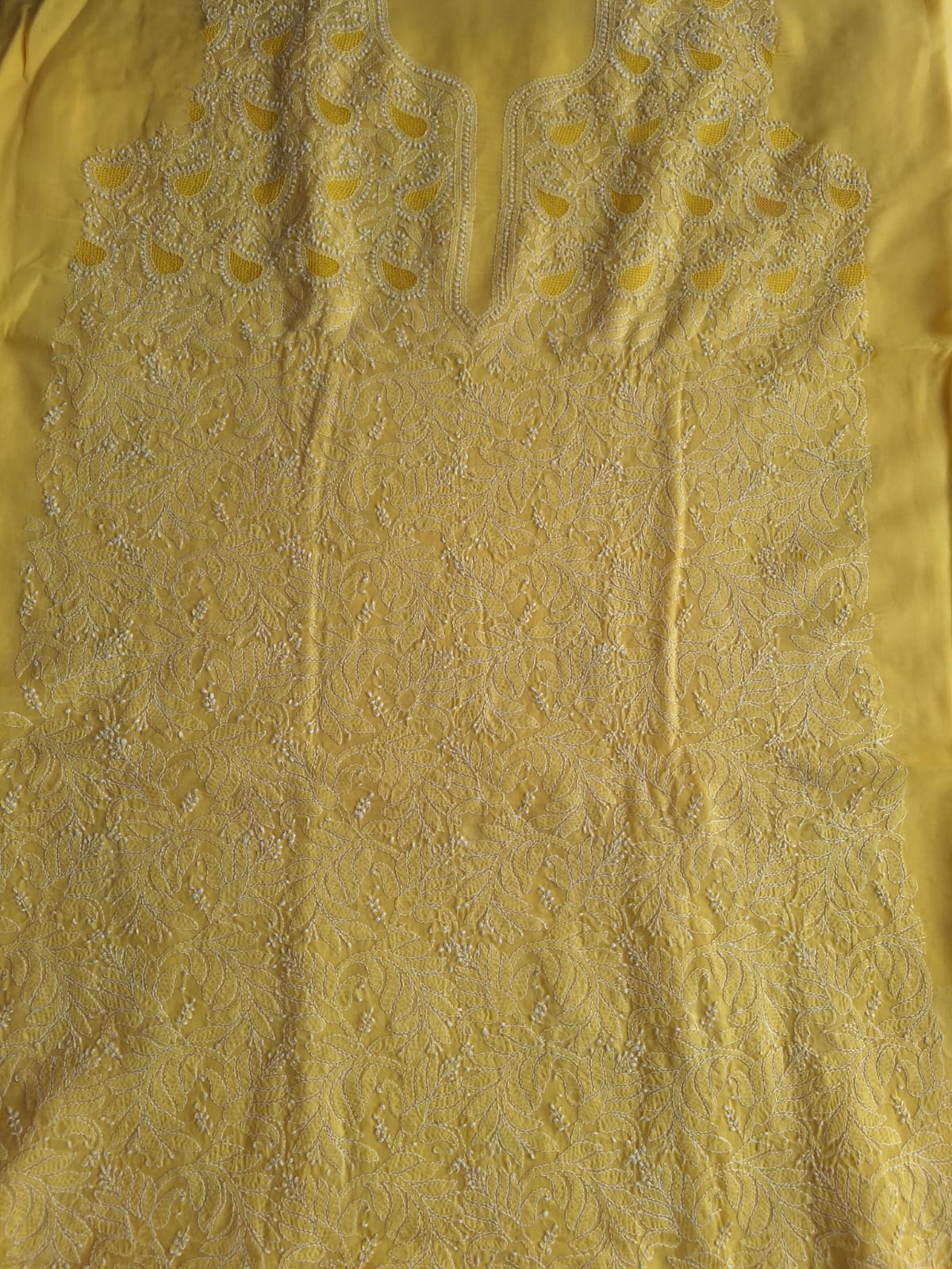 Mango Yellow Cotton Full Set with Jaaliwork