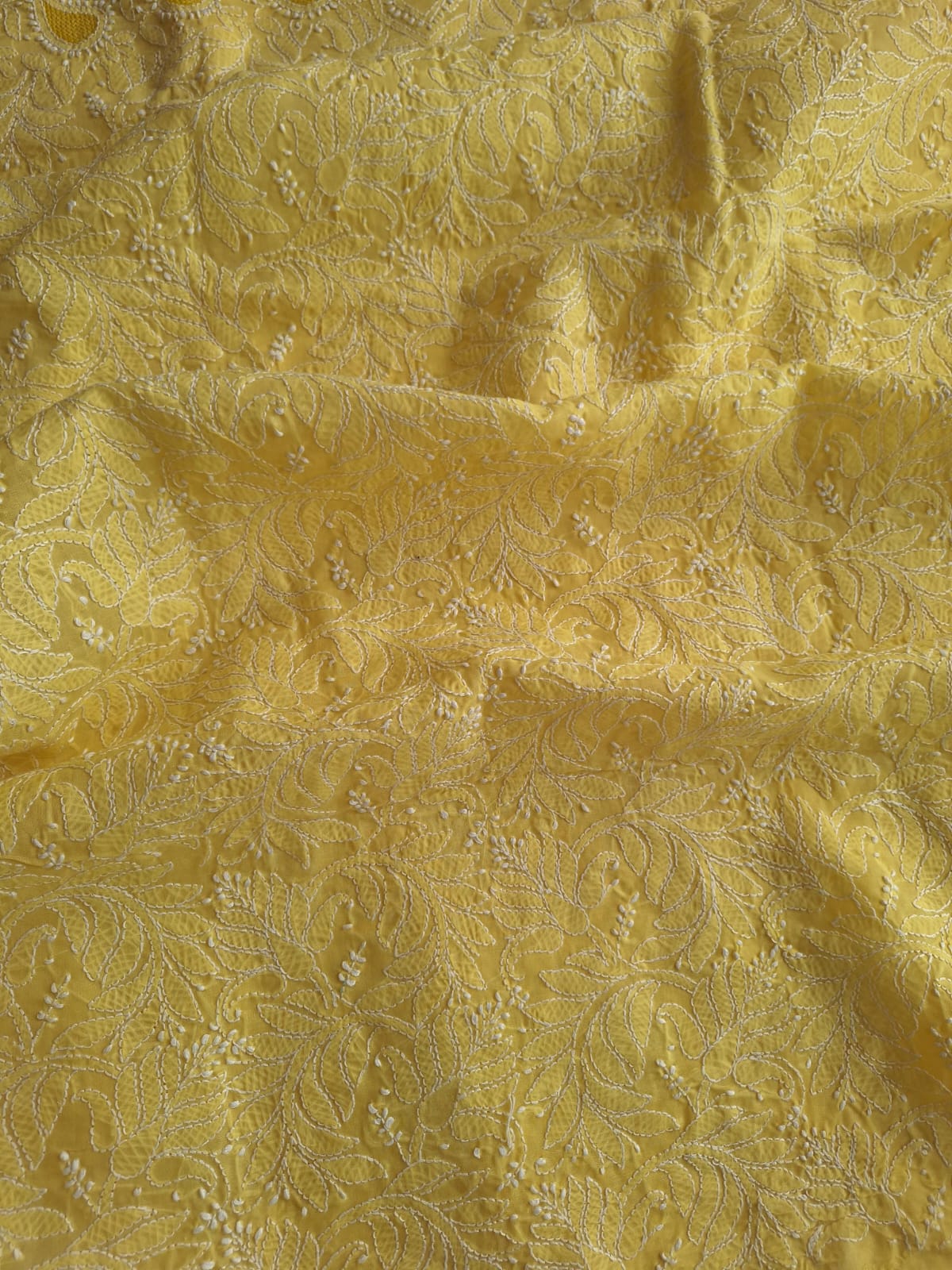 Mango Yellow Cotton Full Set with Jaaliwork