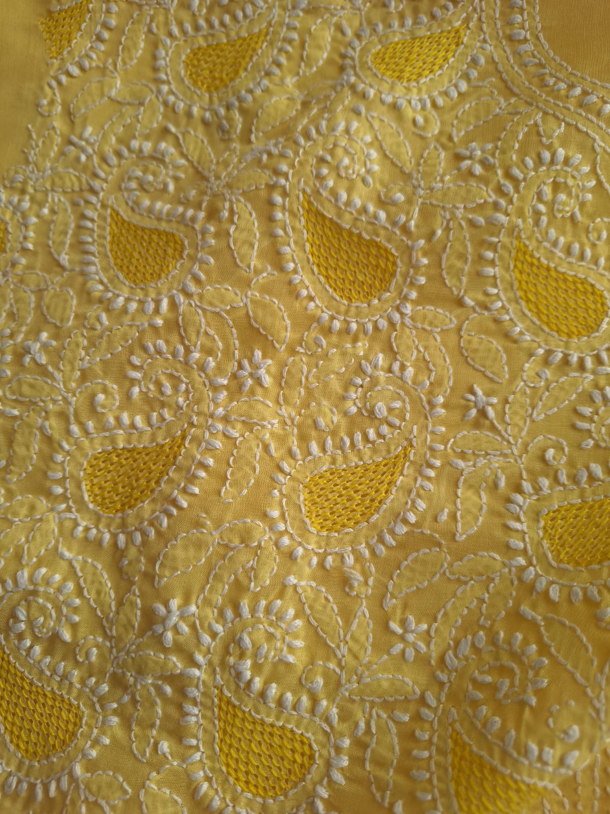 Mango Yellow Cotton Full Set with Jaaliwork