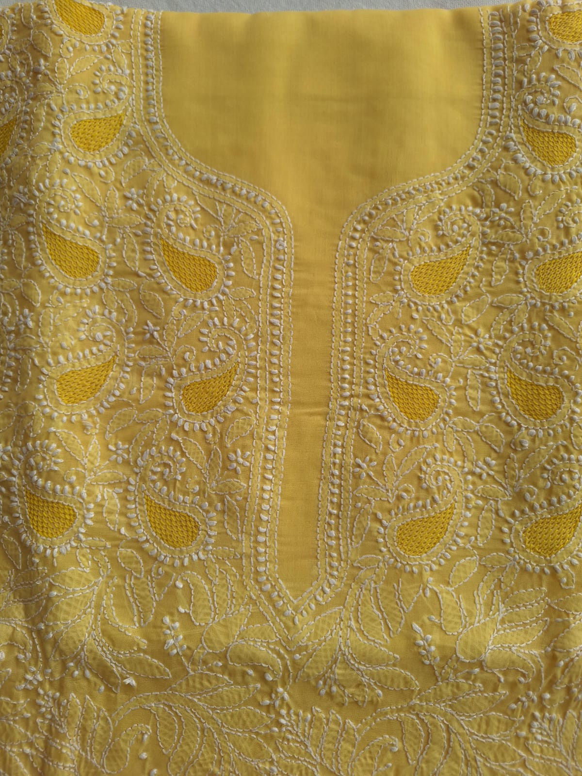 Mango Yellow Cotton Full Set with Jaaliwork