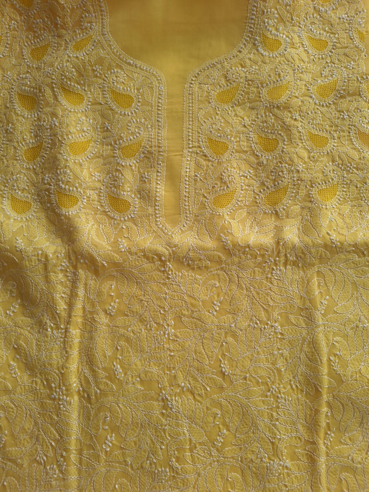 Mango Yellow Cotton Full Set with Jaaliwork